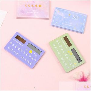 Calculators Dream Galaxy Series Solar Energy Creative Mini Student Calcator Card Type draagbare kantoorbenodigdheden Drop Delivery School DHW8G