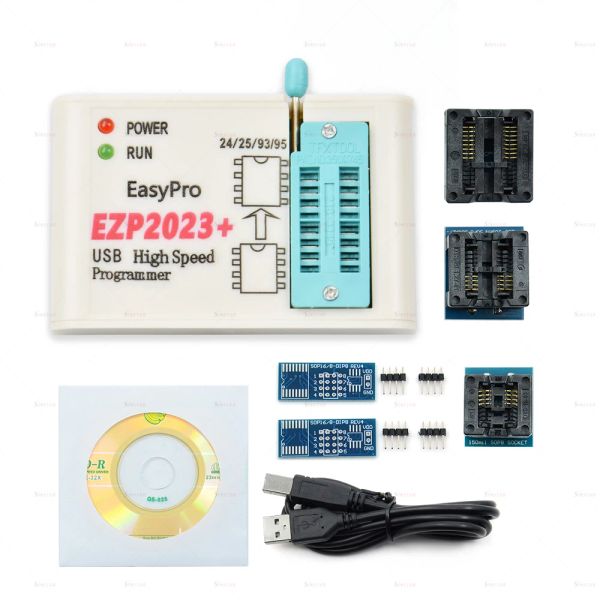 Calculateurs Flash BIOS EZP2023 PROGRAMMER USB SPI SPI + 5 Adaptateurs Prise en charge 24 25 93 95 EEPROM FLASH BIOS MINIPRO PROGRAMMATION CALCULATEUR