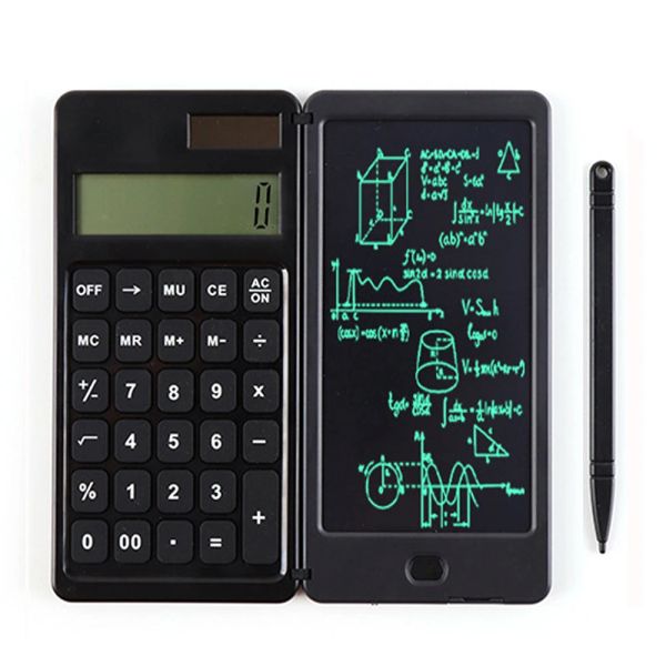 Calculatrices Calculatrice pliable Écriture de tablette numérique PAD DRAW TABLE ÉCRANS LCD 10 chiffres Afficher avec la fonction de verrouillage du bouton Erase du stylet Stylus