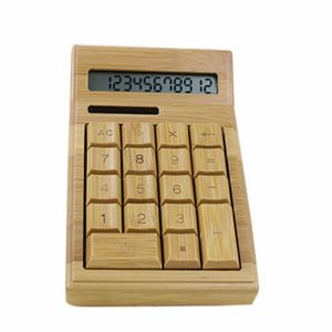 Calculateurs Calculateur de bureau fonctionnel Power Solar Bamboo Calculators avec un grand écran à 12 numéros Home Office PUO88