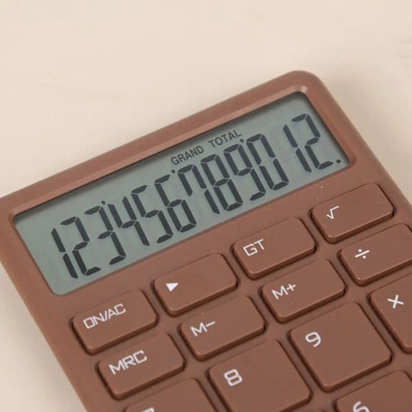 Calculateurs Calculatoires portables Calculatrice Practical LCD Screen ABS 12 chiffres Afficher les fournitures scolaires de calculatrice de bureau ultrathin