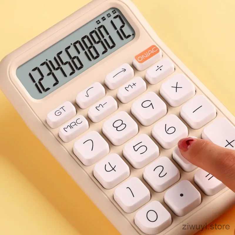Calcolatrici Calcolatrice per zucchero quadrata piccola ad alto colore Tastiera meccanica semplice in tinta unita Studenti di computer Calcolatrice elettronica carina