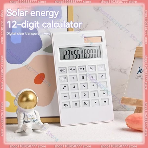 Calculateurs Calculatrice de grande valeur Solaire 12 bits Boutons cristallins double puissance ultra-gathin cadeau Student Office Arithmétique Computer Wholesale