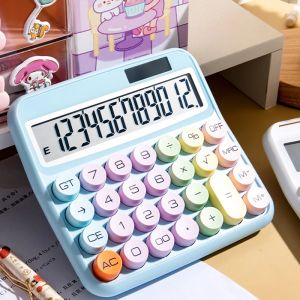 Calculadoras Gran calculadora de teclado mecánico horizontal 12 Digit Oficina Contabilidad financiera Calculadora comercial Ayuda de cálculo del estudiante