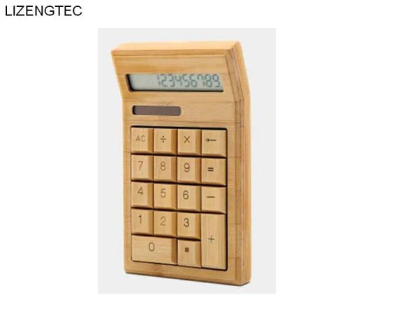 Calculadoras Lizengtec Calculadora de bambú Fashion Faining Finance Solar Potenciado de 12 dígitos Big Botón Nuevo diseño