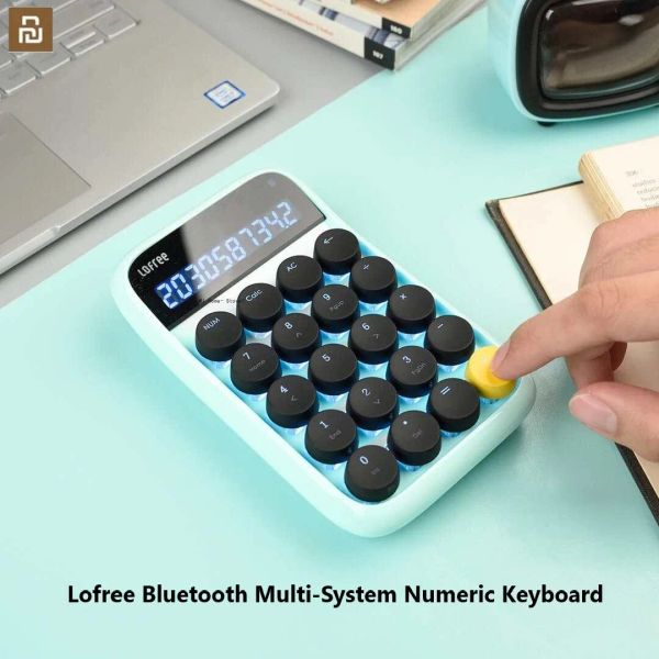 Calculateurs Lofree Bluetooth multisystem Numeric Clavier compatible Micro USB Clavier rétro-éclairé 800mAh Capacité Smart Calculatrice
