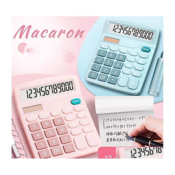 Calculatrices Mticolor Portable 12 chiffres Calculateurs Grand Sn Bureau Étudiant Calculateur électronique Aa Batterie Alimentation Abordable Hors Dhedh