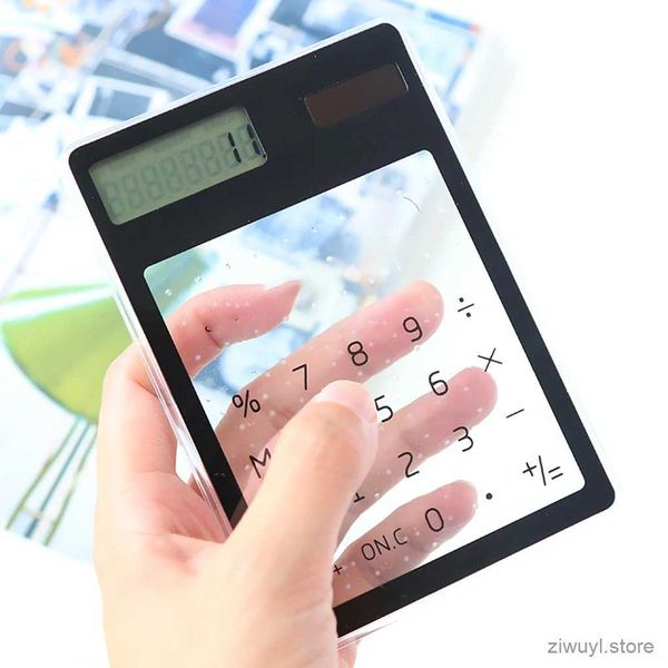 Calculadoras Multi colores Pantalla táctil transparente Ahorro de energía Solar Pantalla de 8 bits Mini calculadora