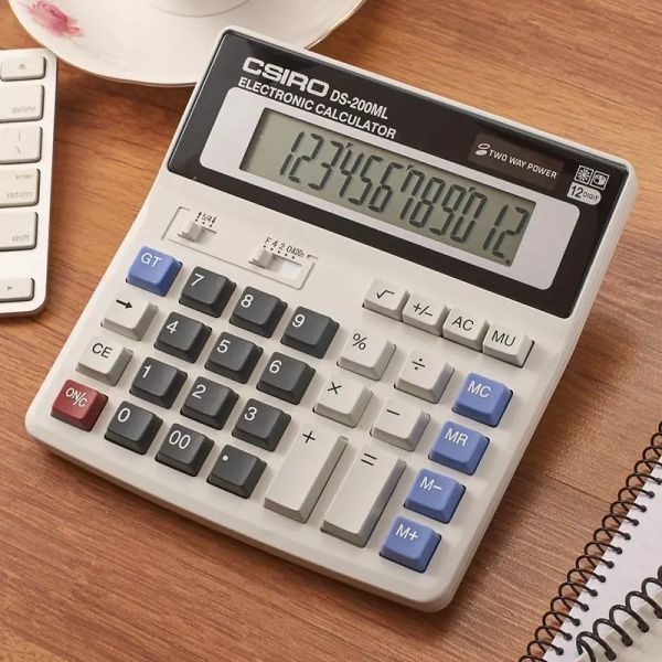 Calculateurs Nouveau calculatrice multifonctionnelle DS200ML avec grandes clés et double alimentation à 12 numéros pour les étudiants et les comptables