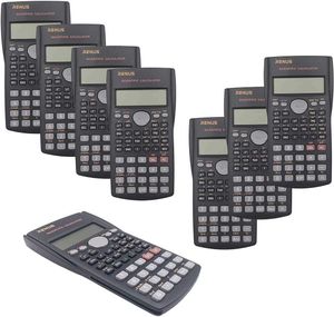 Calculatrices RENUS 8-pack Calculatrice de sciences de l'ingénierie à 2 lignes Calculatrice fonctionnelle adaptée aux étudiants et aux enseignants avec 16 piles AAA x0908