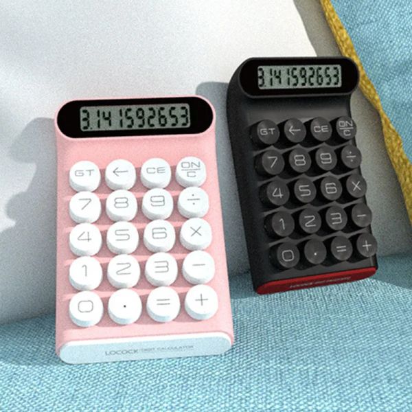 Calculadoras calculadora retro dot teclado mecánico computadora 10dígito lcd pantalla de oficina financiera calculadora simple