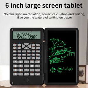 Rekenmachines Wetenschappelijke rekenmachine met uitwisbaar schrijfbord 240 functies 2-regelig LCD-scherm Opvouwbare financiële rekenmachine Schoolvaiduryd