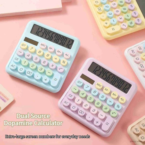 Calculatrices simples, haute couleur, clavier mécanique pour étudiant, double alimentation, grand écran, ordinateur spécial de bureau