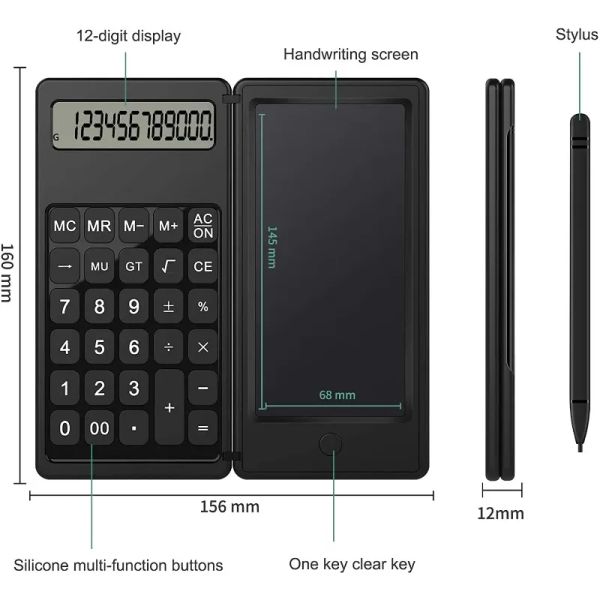 Calculadoras Tonlish C5 Scientific 12digit Calculadora con botón de silicona para la oficina Exámenes de estudiantes especiales financieras