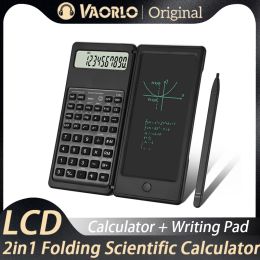Calculateurs Vaorlo Scientific Calculator avec un coussin d'écriture de carnet LCD avec une édition améliorée de calculatrice de pliage portable pour étudiants stylis