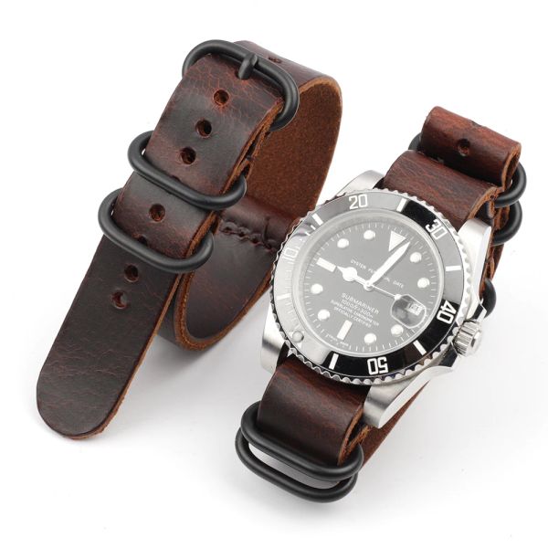 Calculatrices Bracelet de montre en cuir véritable texturé craquelé Vintage 18mm 20mm 22mm Bracelet pour hommes Bracelet de remplacement Bracelet de montre accessoires