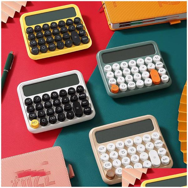 Calculatrices Calculatrices en gros Boutique Papeterie Petit Carré Personnalisé Grand Lcd Sn Solaire Bureau École Double Portable 230104 Dr Dhsoe