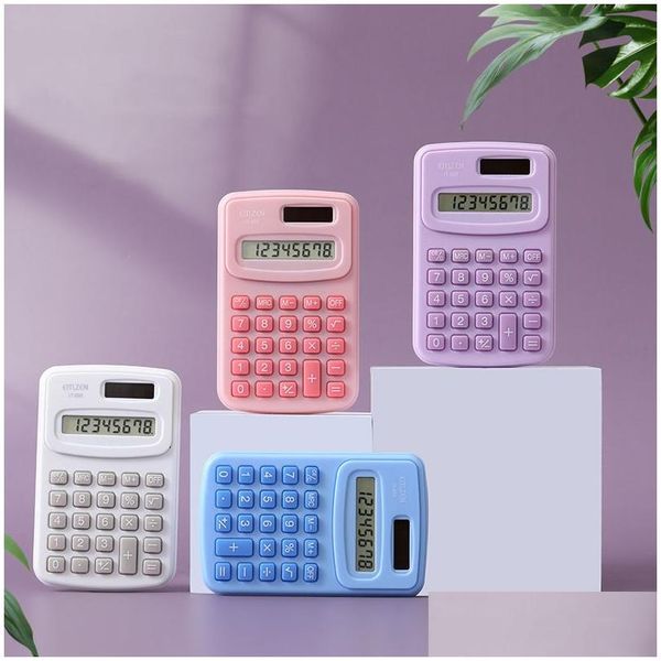 Calculatrices Calculatrice de poche en gros Mini calculatrices de poche avec pile bouton Affichage à 8 chiffres Bureau de base pour les enfants de l'école à domicile Te Dhccm
