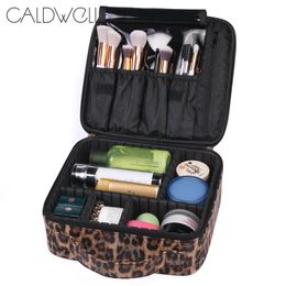 Sac de maquillage de voyage Caldwell de grande capacité Portable Organizer Case avec Zipper Leopard Print Gift for Women1919