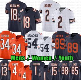 Caleb Williams Cousue des maillots de football Rome Odunze DJ Moore 15 Odunze Anthony Richardson Peyton Manning Men Women Youth S-3xl Green White Jersey