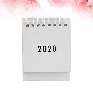 Kalender 2020 Creatieve desktoppapier Kalender Mini -tabel Kalenders Bureau Coil kalender Diy Memo Pad jaarlijkse agenda -organisator (wit)