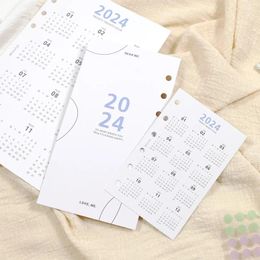 Calendrier A5 A6 A7 pour carnet de notes minimaliste, Page de titre intérieure en papier à feuilles mobiles, accessoires de base