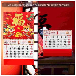 Calendario Calendario tradicional chino Dragón Hanging Monthly tradicional Lunar Lunar Home Office Decor