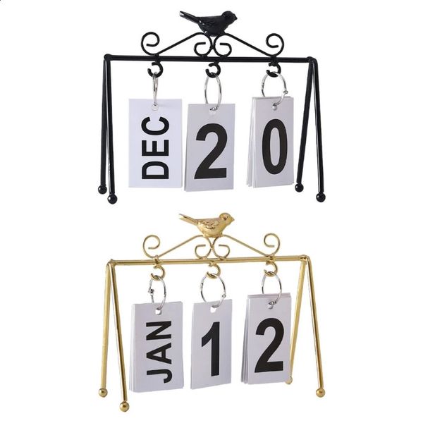 Calendario Calendario de escritorio Flip de pie Calendario de flip perpetuo con pantalla grande Calendario de escritorio diario Decoración moderna del hogar de moda 231118