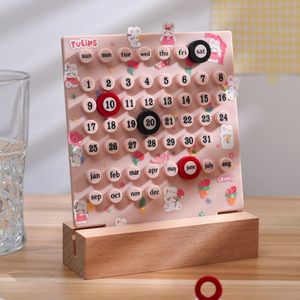 Kalender DIY Creatieve DIY Beentje Tafel Kalender Acryl 3 Ring Handleiding Bureau Kalender Met Stickers Woondecoratie Gift Set 230418