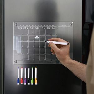 Kalender rand magneet sticker Board planner herbruikbare magnetische droge gum Board schema transparant acryl rand bericht menu 240219