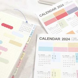 Calendrier kawaii 2024 Calendrier autocollants bricolage Iffication Marks Planner Index Étiquettes Accessoires Accessoires Cute Stationnery Office Supplies