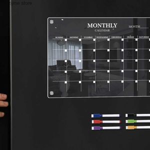 Kalender Magnetisch Whiteboard Keukenpaneel Rand Droog Wissen Kalender Praktisch Acryl Leeg Bord Plan Transparante Pen Y240322