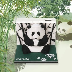 Calendrier Omoshiroi Bloc Bloc-notes 3D Mini Panda Modèle de papier 217 feuilles Bloc-notes Bloc-notes mignon Bloc-notes Notes autocollantes 3D Bloc-notes Cadeaux pour enfants 231208