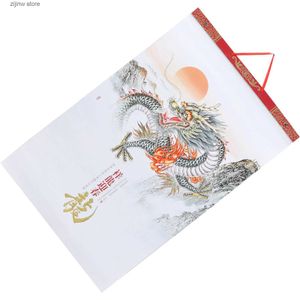 Calendrier tenture murale décoration 2024 chinois l'année du calendrier Loong décoration bureau Y240322