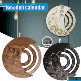 Calendrier en gros permanent Circar en bois rotatif mural mural quotidien Z230811 Drop Delivery Office School Business Industrial S Dhsqa