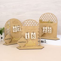 Kalender Houten Countdown Kalender Ramadan Decor Eid Mubarak Decoraties voor Thuis Ramadan Dag Ornamenten Eid Al Adha Adventskalender 230703