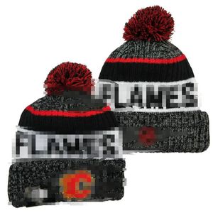 Bonnet de Calgary Flames Bonnets Équipe de hockey nord-américaine Patch latéral Laine d'hiver Sport Bonnet en tricot Casquettes de crâne a1