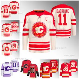 Calgary Mikael Backlund 2023 Heritage Classic Flame Jersey Jonathan Huberdeau Nazem Kadri Elias Lindholm Andrew Mangiapane Hanifin Jacob Markstrom Sharangovich