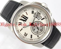 Gratis verzending Caliber de Mens Machinery Automatische Horloges W7100013 Heren Sport Polshorloges Zwart Lederen Band