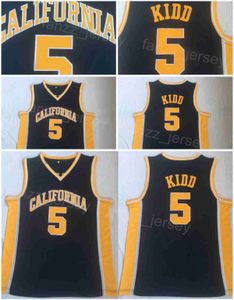 California Golden Bears 5 Jason Kidd Jerseys College Basketball University Shirt Team Color Black Pour les fans de sport Respirant Pur coton Broderie et couture NCAA