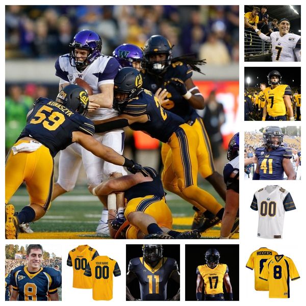 Maillot de football des Golden Bears de Californie 81 Marquez Dortch 4 Justin Williams-Thomas 44 Xavier Carlton 7 Brian Hightower 21 Byron Cardwell 10 Sergio Allen