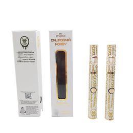 California Honey Stylos Vape jetables 1,0 grammes Vapes Dispositif Bobine en céramique d'huile épaisse E cigarette Bar Pods 280mah rechargeables 1ml Cartouches de vape vaporisateur