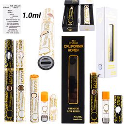 California Honey Glass E-cigarettes jetables Vapes vides rechargeables 280mah 1.0ml Vaporisateur 10 souches 1000pcs