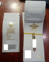 Bolsas de envasado de miel de California para California Honey Exotics carros vacíos con calcomanías de sabores Bienvenido personalizado