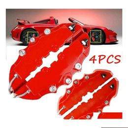 Remklauwen Onderdelen 4 Stuks Auto Schijfrem 3D Rode Abs Plastic Remklauw Ers Voor Achter Mobiele Kit Voor 1622 Wiel Cilinder Drop Delivery Mobi Dh6Mp