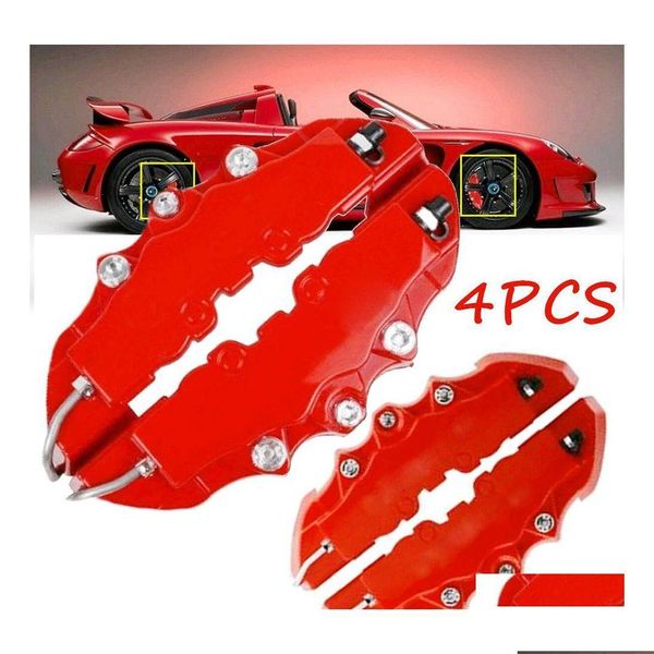 Piezas de pinzas 4 unids Freno de disco de automóvil 3D Red ABS Pinza de plástico Ers Kit móvil trasero delantero para 1622 Cilindro de rueda Entrega de caída Mobi Dhc2F