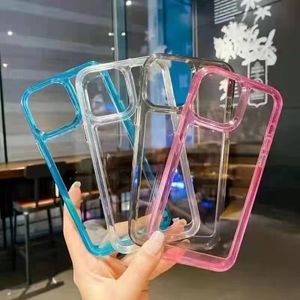 Call Phone Cases Space Transparent Clear Antichoc Protection Case Back Cover Metal Button Pour Apple iPhone 14 13 12 11 Pro Max XR XS X 8 Plus