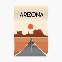 Calligraphie Arizona Affiche de voyage Monument Valley Affiche Photo Vintage Peinture Moderne Impression Art Chambre Murale Maison Décoration Murale Pas de Cadre