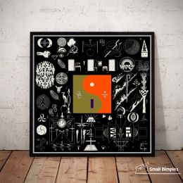 Couverture d'album de calligraphie Bon Iver 22, un million de musique, affiche sur toile imprimée, décoration de la maison, peinture murale (sans cadre)