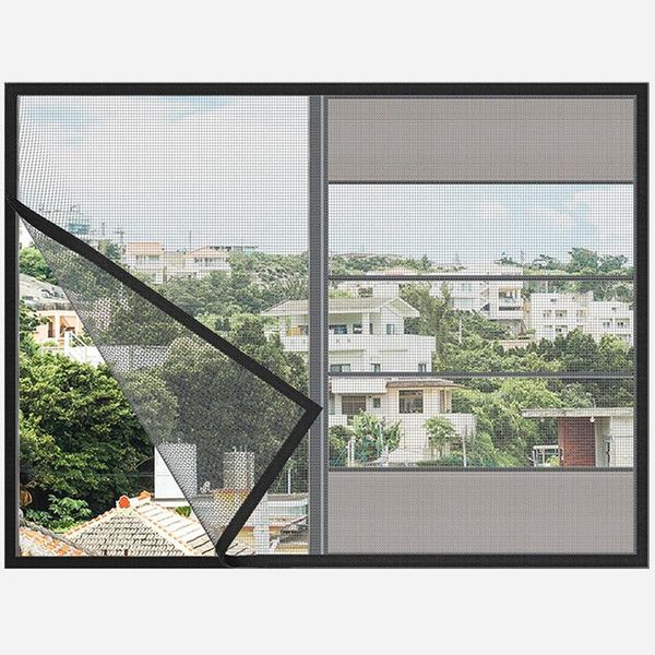 Calligraphie Taille personnalisable Écran de fenêtre antimosquito Auto-adhésif Mosquito Net Summer Insect Proof Porte Mosquitonet pour Windows
